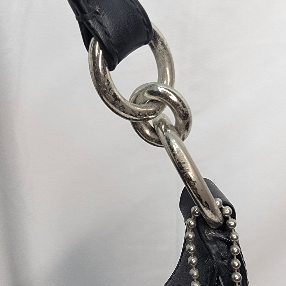 RARE Coach‎ Woven Leather Hobo Bag - Picture 5 of 13